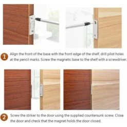 Loquet Magnetique Aimant Porte Placard 2 Pièces Très Mince Loqueteau Magnétiques à Coller Aimant Fermeture Adhesif Meuble Aimant Puissant Pour Porte Coulissante Tiroirs Fenetre Aimanté Armoire -Fispool Magasin 32752931 5