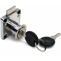 AIDUCHO Lot De 4 Serrures De Placard Et Tiroir Avec 2 Clés, Cylindre De Serrure De Meuble, Serrure à Came En Alliage De Zinc Pour Porte, Armoire, Tiroir, Boîte Aux Lettres (22 Mm) -Fispool Magasin 32752963 5