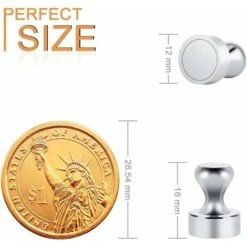 AIDUCHO Aimants En Néodyme 12 Pièces, Petits Aimants N52 Pour Tableau Magnétique, Tableau Blanc, Tableau D'affichage - Mini Aimants 12 X 16 Mm -Fispool Magasin 32753040 4