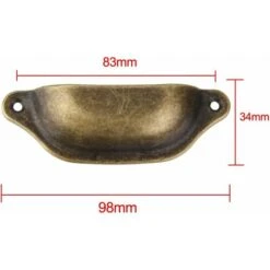 Lot De 10 Poignée Bouton De Porte Décoration Pour Meuble Tiroir Laiton Antique -Fispool Magasin 32753069 5