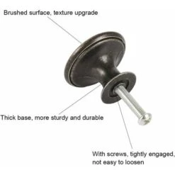 12pcs 30mm Boutons De Tiroirs Vintage Bouton De Porte Bronze Ronde Poign&eacutee Vintage De Meuble Unique Trou Avec Vis R&eacutetro D&eacutecoration Bouton De Buffet Pour Armoire Placard Table De Chev -Fispool Magasin 33368588 3