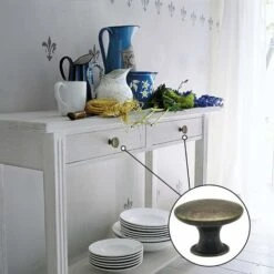 12pcs 30mm Boutons De Tiroirs Vintage Bouton De Porte Bronze Ronde Poign&eacutee Vintage De Meuble Unique Trou Avec Vis R&eacutetro D&eacutecoration Bouton De Buffet Pour Armoire Placard Table De Chev -Fispool Magasin 33368588 4