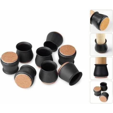 AIDUCHO 28Pcs Silicone De Chaise Pieds Protecteur, Silicone Chaise Casquettes Pieds, Embout De Chaise Avec Antidérapant Feutre Empêchent Les Rayures Au Sol Et Réduisent Le Bruit, Noir. 3 AIDUCHO 28Pcs Silicone De Chaise Pieds Protecteur, Silicone Chaise Casquettes Pieds, Embout De Chaise Avec Antidérapant Feutre Empêchent Les Rayures Au Sol Et Réduisent Le Bruit, Noir.