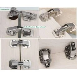 4 X Charnières,pliantes En Acier Inoxydable Pour Armoires De Cuisine Réglables 90 Degrés Charnière De Porte Armoire,+ 32 Vis - Charnières De Porte Grand Angle BETTERLIFE -Fispool Magasin 35615467 3