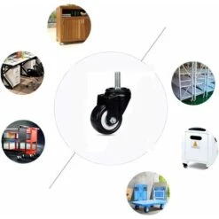 AIDUCHO M8x25mm 4 Pièces De Support De Charge 240 Kg Chariot Roulette Tournante PU Meubles Poudre Remplacement (sans Roulettes De Frein) -Fispool Magasin 35927052 4