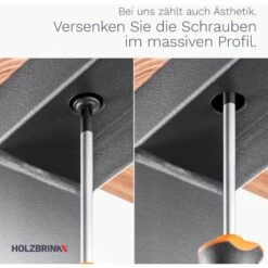 HOLZBRINK Pied De Table / Pied De Table Basse Rectangulaire, Pied De Meuble En Profil és D’acier, Cadre 60x30 Mm, Profil 40x43 Cm, Blanc, 1 Pied, HLT-01-D-BB-9016 -Fispool Magasin 36364466 4