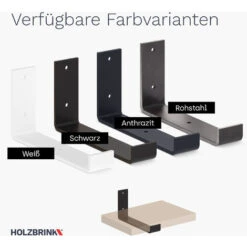 HOLZBRINK Support D’étagère En Métal, étagère è Livres, étagère De Cuisine, Jardinière, Support Mural Noir 200mm, 4 Pièces, HLR-J-200-9005 -Fispool Magasin 36364883 3