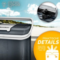 Tillvex Glacière électrique 24L (Gris) Mini-frigidaire 230 V Et 12 V Pour Camping Avec Voiture Refroidit Et Réchauffe Mode ÉCO -Fispool Magasin 36837239 4
