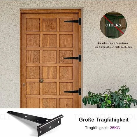 Kueatily Charnières En T 6 PCS, Robuste Noirs Charnières, Charnière Porte Lourde Capacité De Poids 25kg, Charnières Pliables Avec 42PCS De Vis Charnières Robustes Pour Portes,Fenêtres,Abris De Jardin 7 Kueatily Charnières En T 6 PCS, Robuste Noirs Charnières, Charnière Porte Lourde Capacité De Poids 25kg, Charnières Pliables Avec 42PCS De Vis Charnières Robustes Pour Portes,Fenêtres,Abris De Jardin – Image 5