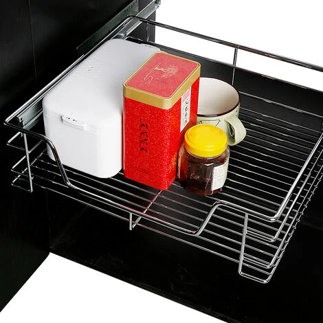 YONGQING®Telescopic Drawer Storage Basket 60cm Pour Placard Ou Cabinet De Cuisine 7 YONGQING®Telescopic Drawer Storage Basket 60cm Pour Placard Ou Cabinet De Cuisine – Image 5