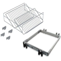 Emuca - Kit Range-chaussures Métallique Et Cadre Coulissant, Réglable, Module De 900 Mm, Acier Et Aluminium, Gris Métallisé