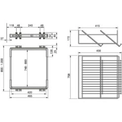 Emuca - Kit Range-chaussures Métallique Et Cadre Coulissant, Réglable, Module De 900 Mm, Acier Et Aluminium, Gris Métallisé -Fispool Magasin 38058901 4