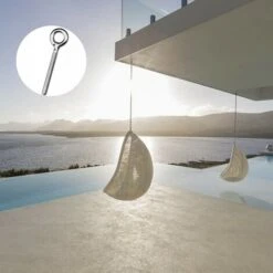 10 PCS M6 Boulons Oculaires à Bobines Fermées Vis à Bobines D'oeil Bolles D'anneau épais En Forme D'antenne Longue Avec Tige Longue, Résistant à La Corrosion Pour Le Levage De La Vie Et Divers équipem -Fispool Magasin 38606396 5