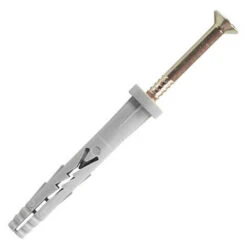 200 Chevilles à Frapper Nylon Multi-matériaux, Clou Tête Plate, Inox A4 - 6 X 32 Mm