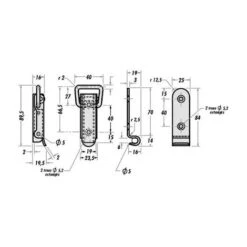 Fermeture à Levier 7005 Monin & Cie, Acier Zingué, 90 X 40 -Fispool Magasin 4235326 2