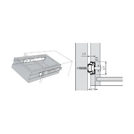 Coulisse à Bille Rainure De 17 Mm (la Paire) Hettich Longueur 185 Mm 4 Coulisse à Bille Rainure De 17 Mm (la Paire) Hettich Longueur 185 Mm – Image 2