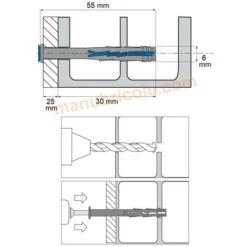 Cheville à Frapper Tête Fraisée Inox A4 - 6 X 55 - Boîte De 100
