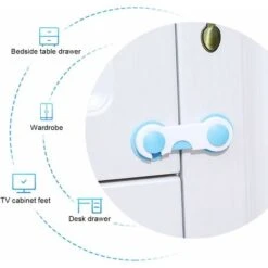 12pcs Sécurité Enfant Portes, Bloque-placards Et Loquets, Serrures MagnéTiques SéCurité Enfant Serrure Placards Tiroir Serrure Plate Utilisé Pour Tiroir, Porte, Armoires, Frigo, Toilette -Fispool Magasin 43330584 4