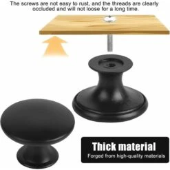Boutons De Placard Starlight Boutons De Tiroir Vintage, 30mm Tiroir De Porte Poignée, Rond Bouton De Meubles, Boutons De Porte, Poignées De Meuble Pour Armoire Cuisine, Tables Chevet 16PCS (Noir) -Fispool Magasin 43370743 3