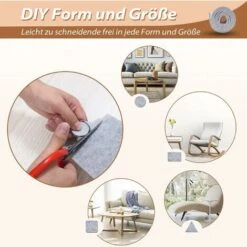 Patin Meuble,patin Feutre,Triomphe 2 Rouleau Feutrine Autocollante (100 X 10cm Et 100 X 2cm),tampon Patin Chaise,patins Glisseurs Pour Meubles Et Votre Plancher En Bois,patins Pour Meubles Et Votre Pl -Fispool Magasin 44193375 5