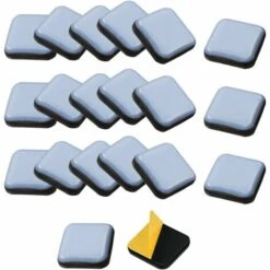 24 PCS Patins Glisseurs Pour Meubles Auto-adhésifs Patins En Téflon Pour Meubles Carrés Patin De Chaise En Teflon 25×25mm Patin Glisseur Pour Chaise,Canapé,Bureau,Table,Fauteuil GrooFoo