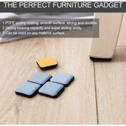 24 PCS Patins Glisseurs Pour Meubles Auto-adhésifs Patins En Téflon Pour Meubles Carrés Patin De Chaise En Teflon 25×25mm Patin Glisseur Pour Chaise,Canapé,Bureau,Table,Fauteuil GrooFoo -Fispool Magasin 44816137 3