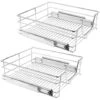 Aqrau 2 Tiroirs De Rangement Téléscopiques - Lot De 2 Panier De Rangement , Tiroirs Coulissants Cuisine, Paniers Coulissants Cuisine - 56 Cm -Fispool Magasin 45331371 1