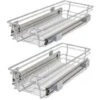 DAZHOM 2x Tiroir Télescopique Tiroir De Cuisine Tiroir Coulissant Pour Placard 30 Cm