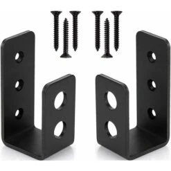 Lot De 2 Supports De Porte En Acier Robuste Pour Porte De 2 X 4, Barre De Sécurité En Forme De U