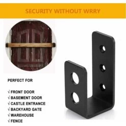 Lot De 2 Supports De Porte En Acier Robuste Pour Porte De 2 X 4, Barre De Sécurité En Forme De U -Fispool Magasin 45809894 4
