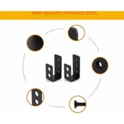 Lot De 2 Supports De Porte En Acier Robuste Pour Porte De 2 X 4, Barre De Sécurité En Forme De U -Fispool Magasin 45809894 5