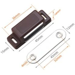Loqueteau Magnétique Puissant – Force De Maintien 4kg – Lot De 10 - Brun – Aimant Porte – Loqueteau Aimant – Aimant Placard – Aimant Porte De Placard, Versailles -Fispool Magasin 48354363 5