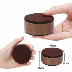 Rehausseur De Meubles En Acier Carbone, Rehausseurs De Lit En Acier Carbone, Rehausseurs De Meubles Pour Meubles Hauteur,Rond Marron 6X3.2cm Fontainebleau 4Pcs -Fispool Magasin 48410223 2
