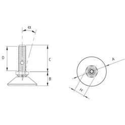 Pied Niveleur Réglable Avec Rotule Pour Embouts Ronds, Carrés Et Rectangulaires Filetés Rentrants, Noir, 32-10 -Fispool Magasin 49174888 4
