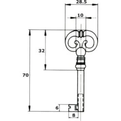 Clé De Meuble Anglaise Cuisse Grenouille 70mm Remplacement Ancien Serrure Décoration Rustique Armoire Vintage -Fispool Magasin 50754733 3