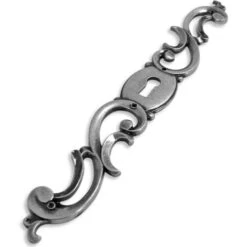 Entrée De Clé Coq Main Gauche Argenté Zamak 190mm Vieux Fer Vintage Rustique Antique Meuble Ancien Porte Clef Tiroir