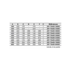 Coulisses De Tiroir à Billes - 100 Kg - Sortie Totale - A : 400 Mm - B : 423 Mm - C : 128 Mm - D : 288 Mm - E : 160 Mm - F : 288 Mm - Longueur : 400 Mm - TCASYSTEM -Fispool Magasin 50952970 4