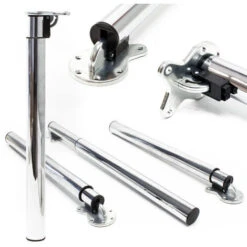 Pied De Table Lot De 4 Chromé Support De Table Réglable En Hauteur 70-110cm
