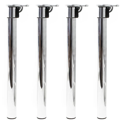 Pied De Table Lot De 4 Chromé Support De Table Réglable En Hauteur 70-110cm 4 Pied De Table Lot De 4 Chromé Support De Table Réglable En Hauteur 70-110cm – Image 2