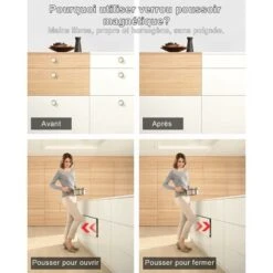 Push To Open Amortisseur Porte Placard Loquet Magnetique Push Open Poussoir Placard Fermeture Magnétiques Pour Armoire Systeme Push To Open Amortisseur Tiroir Fontainebleau Blanc 2Pcs -Fispool Magasin 51173988 3