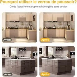 Push To Open Amortisseur Porte Placard Loquet Magnetique Push Open Poussoir Placard Fermeture Magnétiques Pour Armoire Systeme Push To Open Amortisseur Tiroir Fontainebleau Blanc 2Pcs -Fispool Magasin 51173988 5