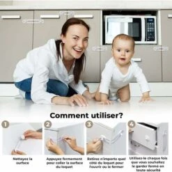 Bloc Placard Bebe - Sécurité Enfant - Bloque Porte Placard Fenêtre - Protection Sécurite Domestique (10 Pièces),Starlight -Fispool Magasin 51475007 4