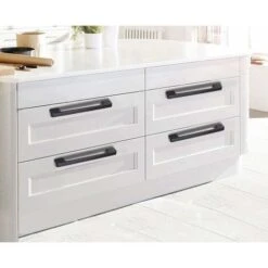 DENUOTOP 10pcs Poignées De Porte Noir En Alliage De Aluminium Poignées T Bar Bâton Cuisine Armoire Entraxe De Trous 160mm -Fispool Magasin 51761313 3