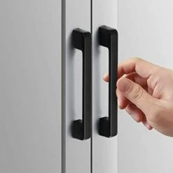 DENUOTOP 10pcs Poignées De Porte Noir En Alliage De Aluminium Poignées T Bar Bâton Cuisine Armoire Entraxe De Trous 160mm -Fispool Magasin 51761313 5