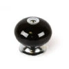 Bouton De Meuble | Style Décoratif | En Porcelaine - Acier | Finition Noire | Mesures 40*40*36mm | Système De Fixation Vissé | Comprend Des Vis M4 | 1 Unité