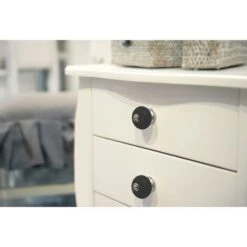 Bouton De Meuble | Style Décoratif | En Porcelaine - Acier | Finition Noire | Mesures 40*40*36mm | Système De Fixation Vissé | Comprend Des Vis M4 | 1 Unité -Fispool Magasin 52533828 4