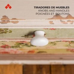 Bouton De Meuble | Style Décoratif | En Porcelaine - Acier | Finition Noire | Mesures 40*40*36mm | Système De Fixation Vissé | Comprend Des Vis M4 | 1 Unité -Fispool Magasin 52533828 5