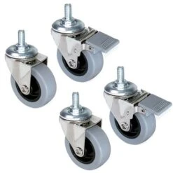 Emuca Kit Roulettes Slip Gris-noir Avec Boulon, Ø 50, Plastique Gris, Acier Et Plastique, 1 Kit