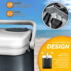 Tillvex Glacière électrique 32 L (Gris) Mini Réfrigérateur 230 V Et 12 V Pour Voiture Camping Froid & Chaud Mode ECO -Fispool Magasin 53098473 4