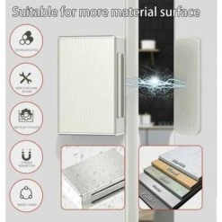 Aimant Porte Placard Puissant 28 Kg Loquet Magnétiques 2 Pièces Acier Inoxydable Loqueteaux De Porte Fermeture Aimanté Pour Meuble Aimant Puissant Robuste Pour Tiroirs, Porte De Douche, Armoire -Fispool Magasin 53369146 4